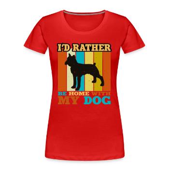 Boxer Dog Silhouette Vintage Sunset für Hundeliebhaber - Frauen Premium Bio T-Shirt - Rot - Vorne - Mia (176cm)