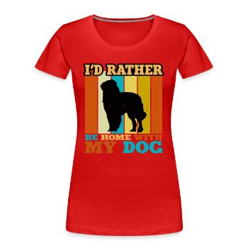 Karpaten-Schäferhund Silhouette Retro Sonnenuntergang - Frauen Premium Bio T-Shirt - Rot - Vorne - Mia (176cm)