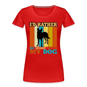 Carolina Dog Lover Silhouette Vintage Sunset - T-shirt bio Premium Femme - rouge - Devant - Mia (176cm)