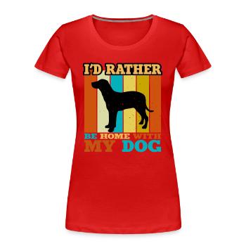 Grand Anglo Francais Blanc Et Noir Dog Lover - T-shirt bio Premium Femme - rouge - Devant - Mia (176cm)