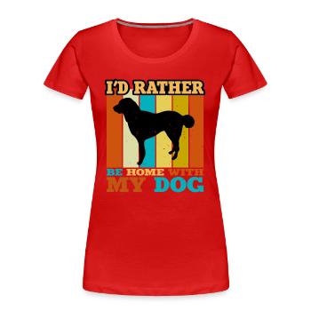 Kuchi Afghan Shepard Dog Silhouette Rétro Coucher de soleil - T-shirt bio Premium Femme - rouge - Devant - Mia (176cm)