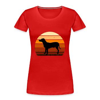 Chien Francais Blanc Et Noir Dog Silhouette Retro - T-shirt bio Premium Femme - rouge - Devant - Mia (176cm)