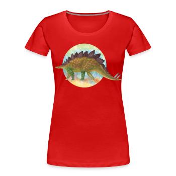 Covered Dinosaurs - Women's Premium Organic T-Shirt - red - Front - Mia (176cm)