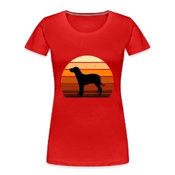 Grand Anglo Francais Blanc Et Noir Dog Lover - T-shirt bio Premium Femme - rouge - Devant - Mia (176cm)