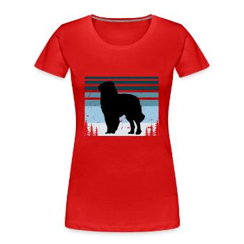Karpaten-Schäferhund-Silhouette Retro-Sonnenuntergang - Frauen Premium Bio T-Shirt - Rot - Vorne - Mia (176cm)