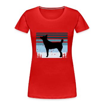 Lièvre Indian Dog Lover Silhouette Vintage Sunset - T-shirt bio Premium Femme - rouge - Devant - Mia (176cm)