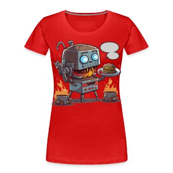 Grill-Bot - Frauen Premium Bio T-Shirt - Rot - Vorne - Mia (176cm)