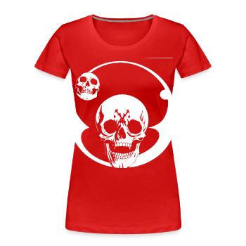 Horreur Crâne Crâne Art Crâne Gothique Heavy Metal - T-shirt bio Premium Femme - rouge - Devant - Mia (176cm)