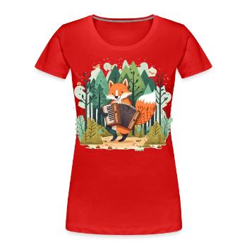 Musikalischer Fuchs - Frauen Premium Bio T-Shirt - Rot - Vorne - Mia (176cm)