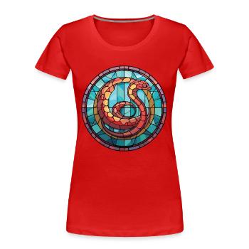 Cobra Colorful Aquarelle Animal Animal Illustration - T-shirt bio Premium Femme - rouge - Devant - Mia (176cm)