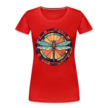 Libelle Bunte Aquarell-Tierillustration - Frauen Premium Bio T-Shirt - Rot - Vorne - Mia (176cm)