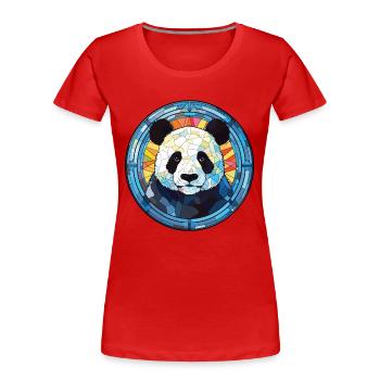Penguin Colorful Watercolor Animal Illustration - Women's Premium Organic T-Shirt - red - Front - Mia (176cm)