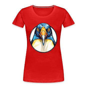 Penguin Colorful Watercolor Animal Illustration - Women's Premium Organic T-Shirt - red - Front - Mia (176cm)