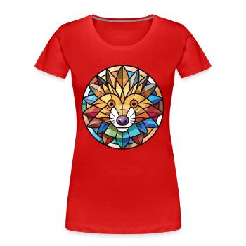Hérisson Aquarelle colorée Illustration d’animaux - T-shirt bio Premium Femme - rouge - Devant - Mia (176cm)