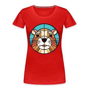 Gopher Buntes Aquarell Tier Haustier Illustration - Frauen Premium Bio T-Shirt - Rot - Vorne - Mia (176cm)