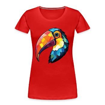 Tukan Buntes Aquarell Tier Haustier Illustration - Frauen Premium Bio T-Shirt - Rot - Vorne - Mia (176cm)