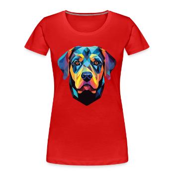 Rottweiler Hund Buntes Aquarell Tier Karikatur - Frauen Premium Bio T-Shirt - Rot - Vorne - Mia (176cm)