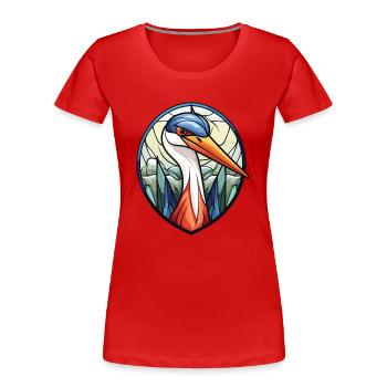 Heron Colorful Aquarelle Animal Animal Illustration - T-shirt bio Premium Femme - rouge - Devant - Mia (176cm)