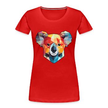 Koala Colorful Watercolor Animal Pet Illustration - Women's Premium Organic T-Shirt - red - Front - Mia (176cm)