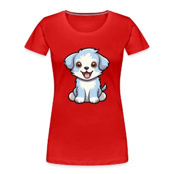 baby hund karikatur kawaii aquarell illustration - Frauen Premium Bio T-Shirt - Rot - Vorne - Mia (176cm)