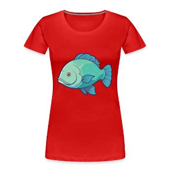 Napoleon Lippfisch Cartoon Kawaii Illustration - Frauen Premium Bio T-Shirt - Rot - Vorne - Mia (176cm)