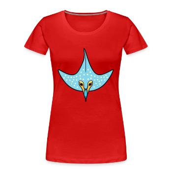 Spotted Eagle Ray Cartoon Kawaii Illustration - T-shirt bio Premium Femme - rouge - Devant - Mia (176cm)