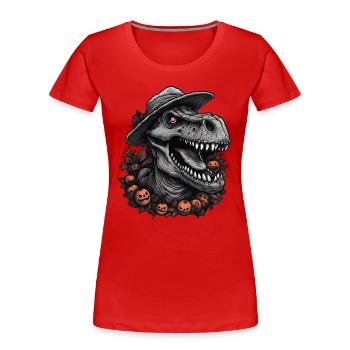 Dinosaurier Halloween Süßes Saueres Verkleidung - Frauen Premium Bio T-Shirt - Rot - Vorne - Mia (176cm)