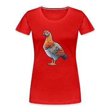 Auerhahn-Karikatur-Kawaii-Aquarell-Illustration - Frauen Premium Bio T-Shirt - Rot - Vorne - Mia (176cm)