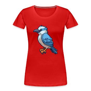 Jay Cartoon Kawaii Aquarellillustration - Frauen Premium Bio T-Shirt - Rot - Vorne - Mia (176cm)