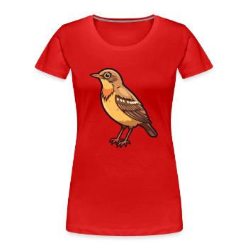 Drossel Cartoon Kawaii Aquarell Illustration - Frauen Premium Bio T-Shirt - Rot - Vorne - Mia (176cm)
