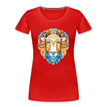 Mouton aquarelle colorée Animal animal animal Illustration - T-shirt bio Premium Femme - rouge - Devant - Mia (176cm)