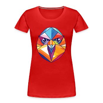 Mésange Oiseau Aquarelle Colorée Animal Illustration - T-shirt bio Premium Femme - rouge - Devant - Mia (176cm)