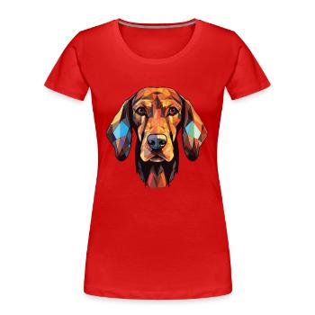 Schwarzwälder Hund Rasse Buntes Aquarell - Frauen Premium Bio T-Shirt - Rot - Vorne - Mia (176cm)
