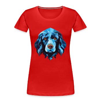 Blaue Picardie Spaniel Hunderasse buntes Aquarell - Frauen Premium Bio T-Shirt - Rot - Vorne - Mia (176cm)