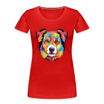 Karpaten-Schäferhund-Rasse buntes Aquarell - Frauen Premium Bio T-Shirt - Rot - Vorne - Mia (176cm)