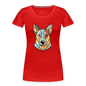 Carolina Dog Breed aquarelle Illustration sur verre - T-shirt bio Premium Femme - rouge - Devant - Mia (176cm)