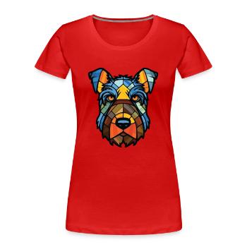 Bouvier des Ardennes Hunderasse buntes Aquarell - Frauen Premium Bio T-Shirt - Rot - Vorne - Mia (176cm)