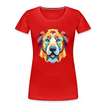 Central Asian Shepherd Dog Breed Watercolor Glass - Women's Premium Organic T-Shirt - red - Front - Mia (176cm)