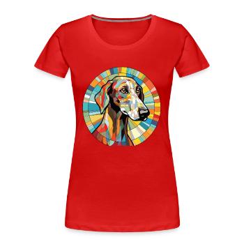 Galgo Español chien race aquarelle Illustration - T-shirt bio Premium Femme - rouge - Devant - Mia (176cm)