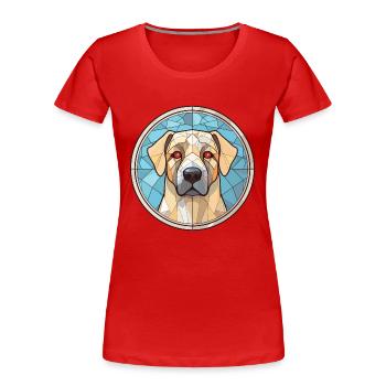 Anatolian Shepherd Dog Breed Colorful Watercolor - Women's Premium Organic T-Shirt - red - Front - Mia (176cm)