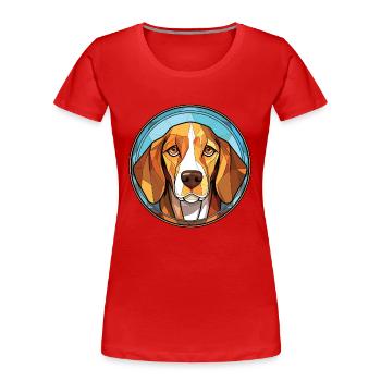 Galgo Español chien race aquarelle Illustration - T-shirt bio Premium Femme - rouge - Devant - Mia (176cm)