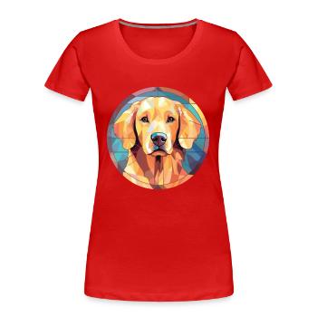 Deutsche Spitz Hunderasse Aquarell Illustration - Frauen Premium Bio T-Shirt - Rot - Vorne - Mia (176cm)
