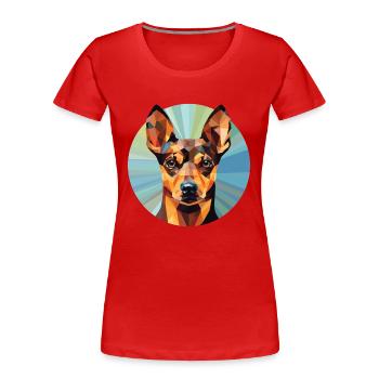 Deutsch Rauhaar Vorstehhund Rasse Aquarell - Frauen Premium Bio T-Shirt - Rot - Vorne - Mia (176cm)