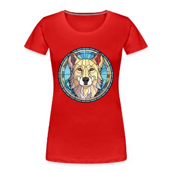 Berger d’Anatolie race de chien aquarelle colorée - T-shirt bio Premium Femme - rouge - Devant - Mia (176cm)