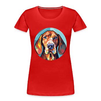 Hannover Hund Rasse Aquarell Illustration - Frauen Premium Bio T-Shirt - Rot - Vorne - Mia (176cm)