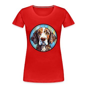 Slovaque à poil rugueux Pointer chien race aquarelle - T-shirt bio Premium Femme - rouge - Devant - Mia (176cm)