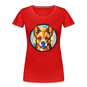 Lancashire Heeler Hunderasse buntes Aquarell - Frauen Premium Bio T-Shirt - Rot - Vorne - Mia (176cm)