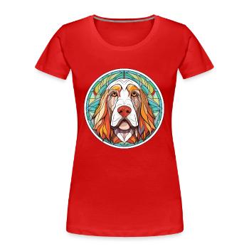 Spinone Italiano Purebred Dog Breed Watercolor - Women's Premium Organic T-Shirt - red - Front - Mia (176cm)