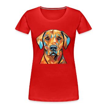 Labrador Retriever race de chien de race pure aquarelle - T-shirt bio Premium Femme - rouge - Devant - Mia (176cm)