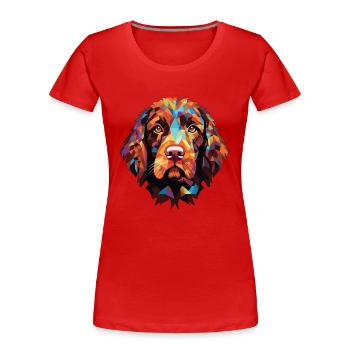 Pudelpointer chien race aquarelle illustration - T-shirt bio Premium Femme - rouge - Devant - Mia (176cm)